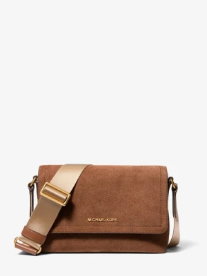 Mała listonoszka Hudson z zamszu Michael Kors BRĄZOWY (Brązowy)