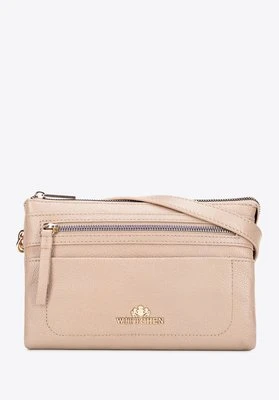 Mała listonoszka ze skóry naturalnej o fakturze groszkowej beżowa Wittchen