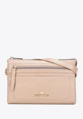 Mała listonoszka ze skóry naturalnej o fakturze groszkowej beżowa Wittchen