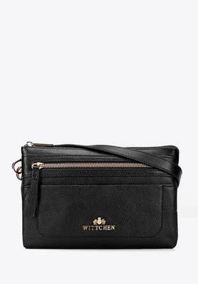 Mała listonoszka ze skóry naturalnej o fakturze groszkowej czarna Wittchen