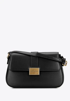 Mała listonoszka ze skóry naturalnej z ozdobnym zapięciem czarna Wittchen