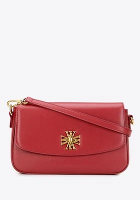 Mała listonoszka ze skóry naturalnej z ozdobnym zapięciem czerwona Wittchen