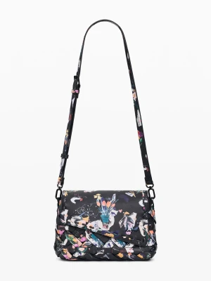 Mała pleciona torba w kwiaty Desigual