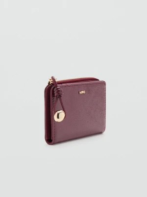 Mała portmonetka z koralikiem burgund - Kobieta - Rozmiar uniwersalny - MANGO