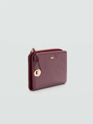 Mała portmonetka z koralikiem burgund - Kobieta - Rozmiar uniwersalny - MANGO