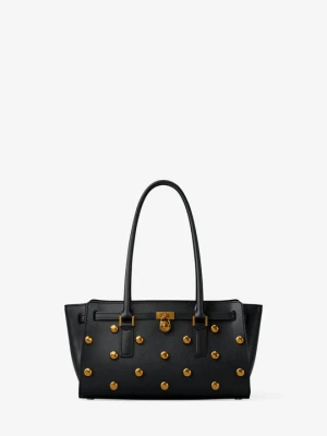 Mała skórzana torba Hamilton Moderne z ćwiekami Michael Kors CZARNY (Czarny)