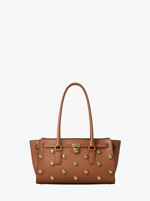 Mała skórzana torba Hamilton Moderne z ćwiekami Michael Kors BRĄZOWY (Brązowy)