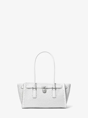 Mała skórzana torba Hamilton Moderne z ozdobnymi przelotkami Michael Kors OPTYCZNA BIEL (Biały)