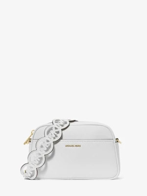 Mała skórzana torebka Jet Set typu camera bag do przewieszenia przez ramię Michael Kors OPTYCZNA BIEL (Biały)