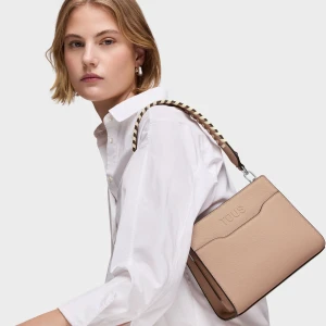 Mała Szarobrązowa Torba Typu Shopping Audree Saffiano - Tous