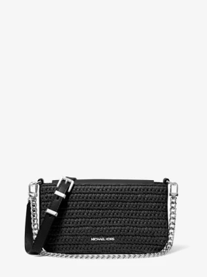 Mała szydełkowa torebka do przewieszenia przez ramię Bryant z przepinanym paskiem Michael Kors CZARNY (Czarny)