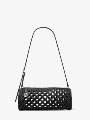Mała szydełkowa torebka typu barrel Izzy Michael Kors CZARNY (Czarny)