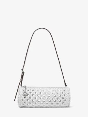 Mała szydełkowa torebka typu barrel Izzy Michael Kors OPTYCZNA BIEL (Biały)