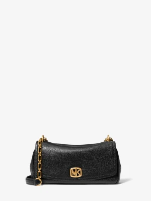 Mała teksturowana skórzana torebka na ramię Bryant z odpinanym paskiem Michael Kors CZARNY (Czarny)