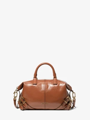 Mała torba Darrington ze skóry z efektem spękania Michael Kors BRĄZOWY (Brązowy)