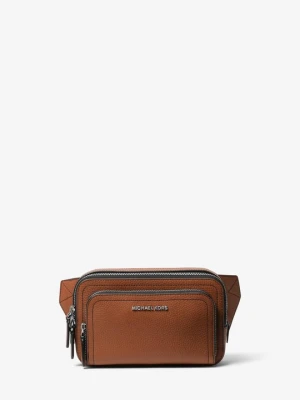Mała torba kurierska Hudson ze skóry groszkowej Michael Kors BRĄZOWY (Brązowy)