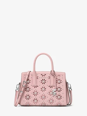 Mała torba Laila z polerowanej skóry z ozdobnymi laserowanymi wycięciami Michael Kors PRZYDYMIONY RÓŻ (Różowy)
