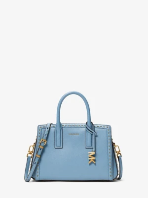 Mała torba skórzana Laila z ćwiekami Michael Kors CHAMBRAY (Niebieski)