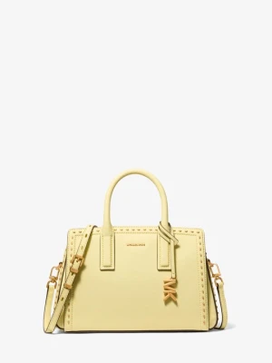 Mała torba skórzana Laila z ćwiekami Michael Kors CYTRYNOWY (Żółty)
