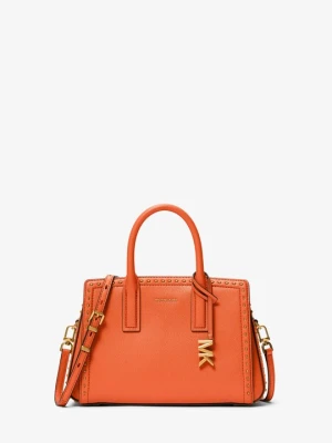Mała torba skórzana Laila z ćwiekami Michael Kors MIMOZA (Pomarańczowy)