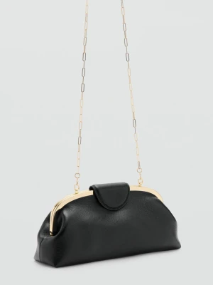 Mała torebka clutch z metalicznymi detalami czarny - Kobieta - Rozmiar uniwersalny - MANGO