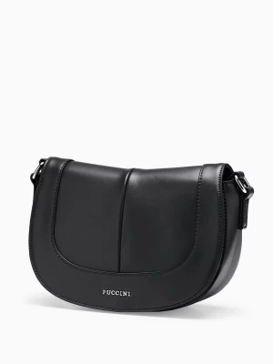 Mała torebka damska z materiałowym paskiem czarna Puccini