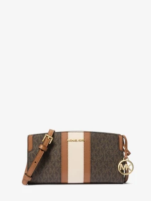 Mała torebka do przewieszenia przez ramię Becca w paski z charakterystycznym logo Michael Kors