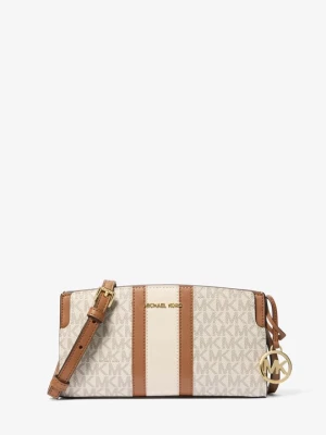 Mała torebka do przewieszenia przez ramię Becca w paski z charakterystycznym logo Michael Kors