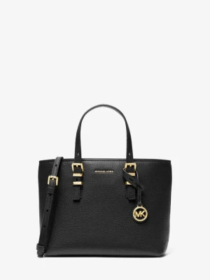 Mała torebka do przewieszenia przez ramię Quinn z groszkowej z odpinanym paskiem Michael Kors CZARNY (Czarny)