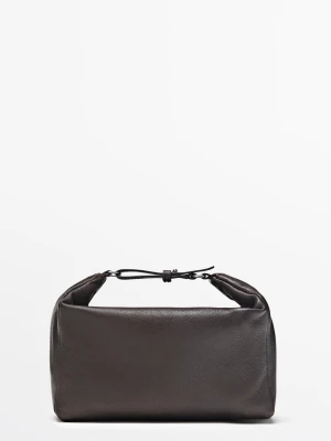Mała Torebka Do Ręki Ze Skóry Nappa - Brązowy - Massimo Dutti - Female