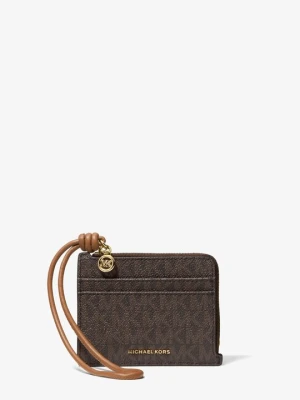 Mała torebka na karty na nadgarstek Jet Set z charakterystycznym logo Michael Kors