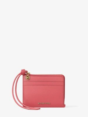 Mała torebka na nadgarstek na karty Jet Set ze skóry groszkowej Michael Kors JASNOJAGODOWY SORBET (Różowy)
