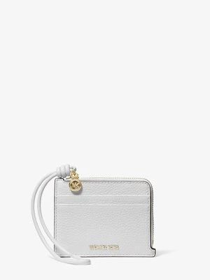 Mała torebka na nadgarstek na karty Jet Set ze skóry groszkowej MICHAEL Michael Kors