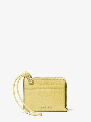 Mała torebka na nadgarstek na karty Jet Set ze skóry groszkowej MICHAEL Michael Kors