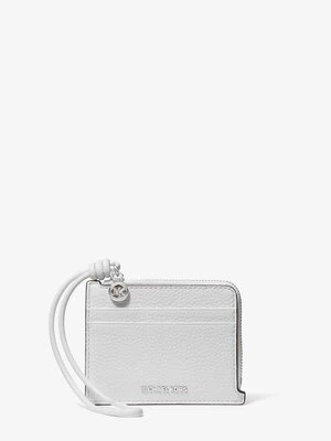 Mała torebka na nadgarstek na karty Jet Set ze skóry groszkowej MICHAEL Michael Kors