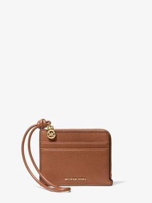 Mała torebka na nadgarstek na karty Jet Set ze skóry groszkowej MICHAEL Michael Kors