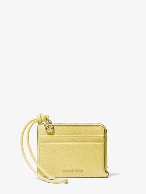 Mała torebka na nadgarstek na karty Jet Set ze skóry groszkowej MICHAEL Michael Kors