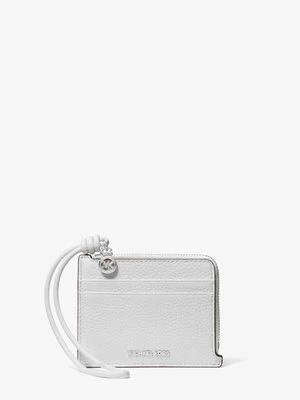 Mała torebka na nadgarstek na karty Jet Set ze skóry groszkowej MICHAEL Michael Kors