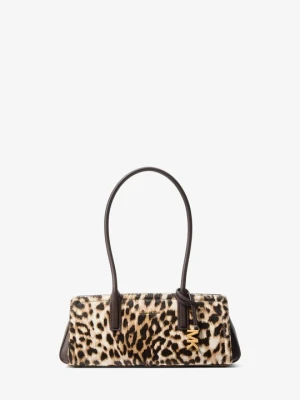 Mała torebka na ramię Laila ze skóry cielęcej w lamparci wzór Michael Kors [3740] (Brązowy)