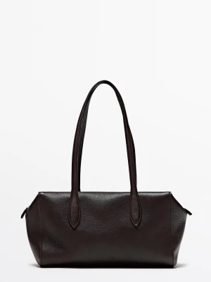 Mała Torebka Na Ramię Ze Skóry Nappa - Brązowy - Massimo Dutti - Female