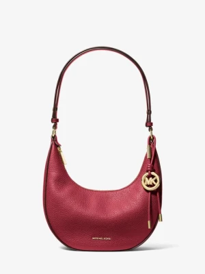 Mała torebka Nolita z groszkowej skóry z przepinanym paskiem Michael Kors CIEMNOCZERWONY (Czerwony)