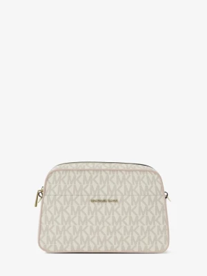 Mała torebka typu camera bag Jet Set do przewieszenia przez ramię z charakterystycznym logo Michael Kors