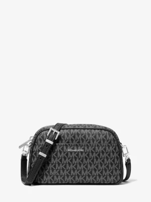 Mała torebka typu camera bag Jet Set do przewieszenia przez ramię z charakterystycznym logo Michael Kors CZARNY (Czarny)