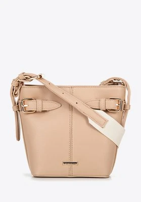 Mała torebka typu worek z ekoskóry beżowa Wittchen