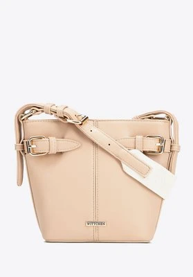 Mała torebka typu worek z ekoskóry beżowa Wittchen