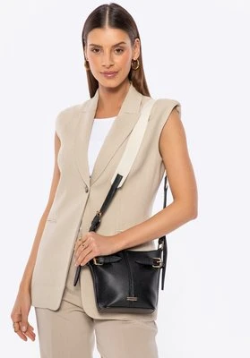 Mała torebka typu worek z ekoskóry czarna Wittchen