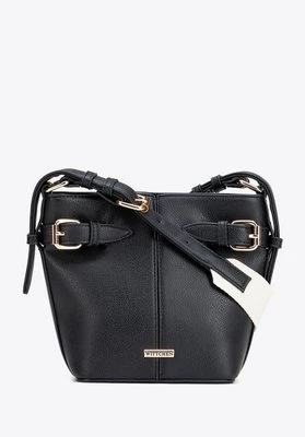 Mała torebka typu worek z ekoskóry czarna Wittchen