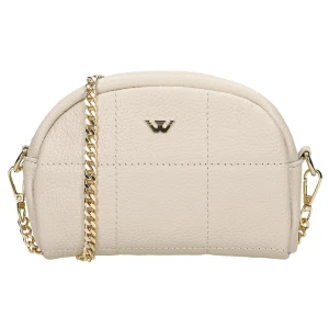 Mała beżowa torebka damska ze złotym lancuszkiem 80321-54 Wojas