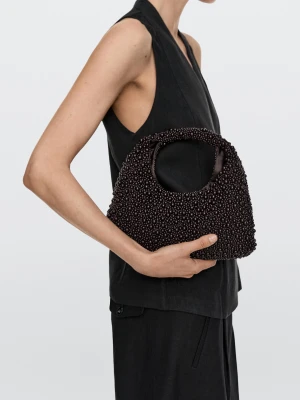 Mała Torebka Z Koralikami - Brązowy - - Massimo Dutti - Kobieta