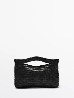 Mała Torebka Z Plecionej Skóry Nappa - Czarny - - Massimo Dutti - Kobieta